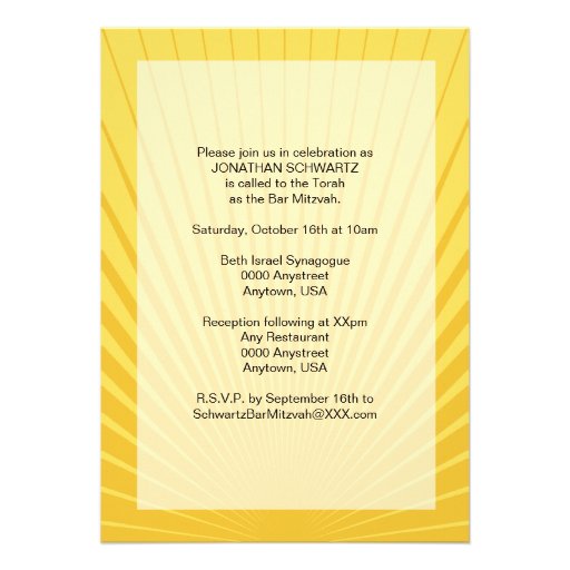 Bar Mitzvah Movie Star Invitation