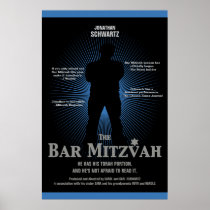 Bar Mitzvah Movie Star Poster in Blue, Black posters