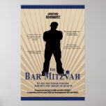 Bar Mitzvah Movie Star Poster in Navy Tan