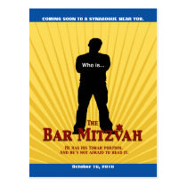 Bar Mitzvah Movie Star Save the Date postcards