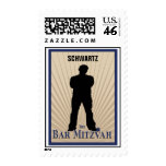 Bar Mitzvah Movie Star Stamp in Navy Tan