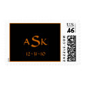 Bar MItzvah Postage, Monogram, Rust, Black postage by eMitz_com Bar MItzvah Postage, Monogram, Rust, Black postage