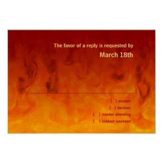 Bar Mitzvah Red and Orange RSVP Invitations