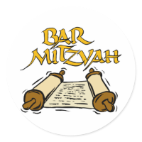 Bar Mitzvah Round Stickers