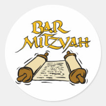 Bar Mitzvah Round Stickers