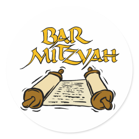 Bar Mitzvah Round Stickers