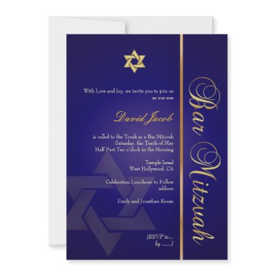Bar Mitzvah/royal blue/gold Custom Invitations by Classic_Events
