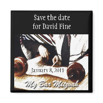 Bar Mitzvah Save the Date Card Refrigerator Magnet
