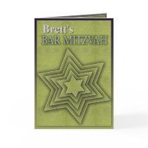 Bar Mitzvah Star of David Greeting Cards