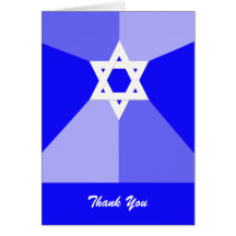 Bar Mitzvah Thank You Card -- Blue Star of David