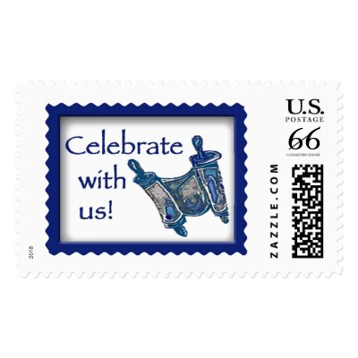Bar Mitzvah Torah Postage Stamps by naomihalpern