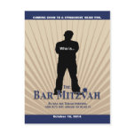 Bar Mitzvah vie Star Save the Date in Navy Tan Postcards