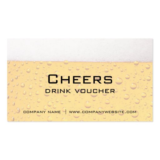 Bar, Restaurant or Brewery Drink Vouchers Business Card Templates