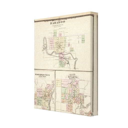 Baraboo, Black River Falls and Sparta Gallery Wrap Canvas