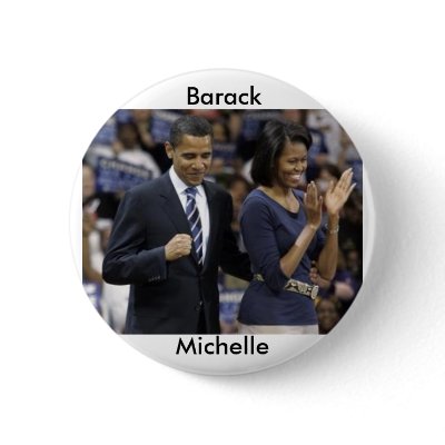 Barack and Michelle Obama Button by JustCounting