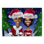 Barack and Michelle Obama Caricature Holiday Greeting Card