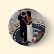 Barack and Michelle Obama dancing Inaugural Ball buttons