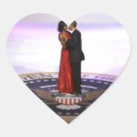 Barack and Michelle Obama Heart Stickers