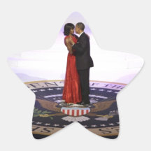 Barack and Michelle Obama Star Stickers