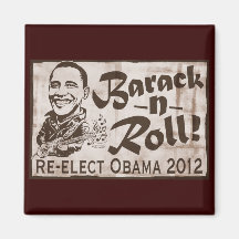 Barack and Roll Obama 2012 Gear Fridge Magnet