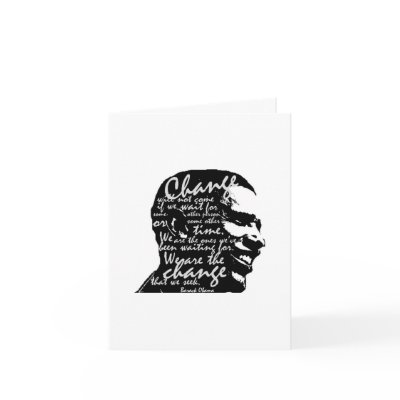 BARACK CHANGE THANK YOU CARD by DiamondGirlNY