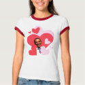 Barack collage women's red ringer t-shirt
