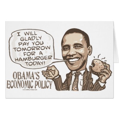 Barack Hamburger Eating  Anti-Obama Gear Card by YesPoliticsSuck