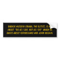 Barack Hussein Obama, the Elitist ... - Customized bumper stickers