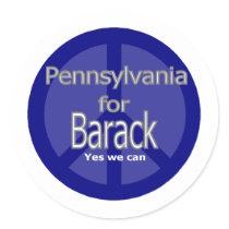 Barack in PA Round Sticker