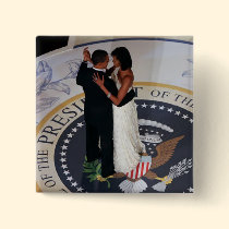 Barack & Michelle Obama dancing at Inaugural Ball buttons
