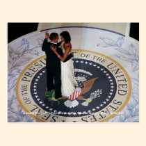 Barack & Michelle Obama dancing at Inaugural Ball postcards