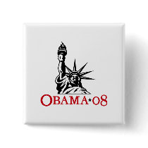 Barack Obama 2008 Statue of Liberty Button