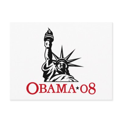 Barack Obama 2008 Statue of Liberty Postcard by strk3