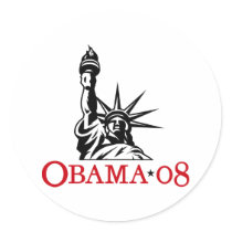 Barack Obama 2008 Statue of Liberty Sticker by strk3 Barack Obama 2008 Statue of Liberty Sticker