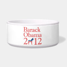 BARACK OBAMA 2012 DEMOCRAT -.png Dog Food Bowls