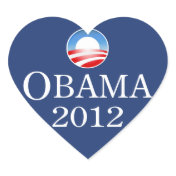 Barack Obama 2012 Heart Sticker