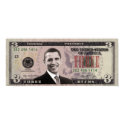 Barack Obama $3 Bill Poster posters