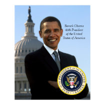 Barack Obama 44 Pres Portrait & Official Pres Seal posters by Websprinter Barack Obama 44 Pres Portrait & Official Pres Seal posters
