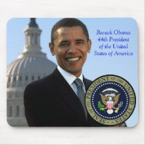 Barack Obama 44th President Gold Seal mousepads