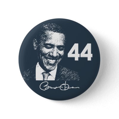 Barack Obama 44th President with signature Pins by BeezKneez