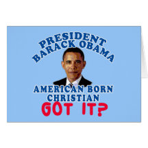 Barack Obama American Born Christian Card