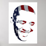 Barack Obama - American Flag - Poster