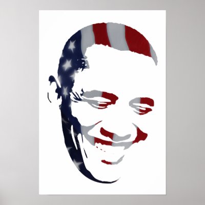 Barack Obama - American Flag - Poster by battalion