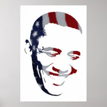 Barack Obama - American Flag - Poster