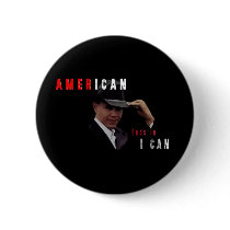BARACK OBAMA AMERICAN ROUND BUTTON by OWL1998 BARACK OBAMA AMERICAN ROUND BUTTON