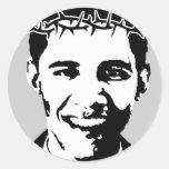 Barack Obama as Jesus Round Stickers
