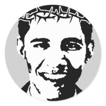 Barack Obama as Jesus stickers by ElectionGear Barack Obama as Jesus stickers