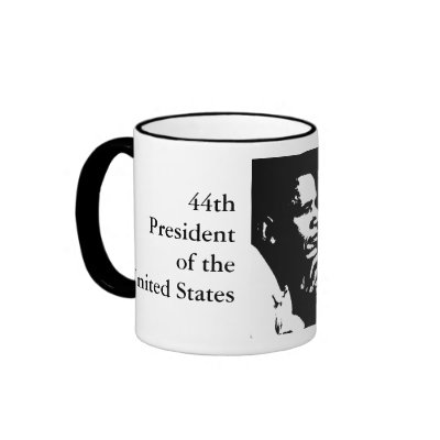 Barack Obama Black & White Profile Cup Coffee Mugs by JuJuGarden