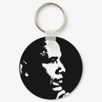 Barack Obama Black & White Profile keychains by JuJuGarden Barack Obama Black & White Profile keychains