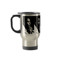 Barack Obama Black & White Profile Travel Mugs